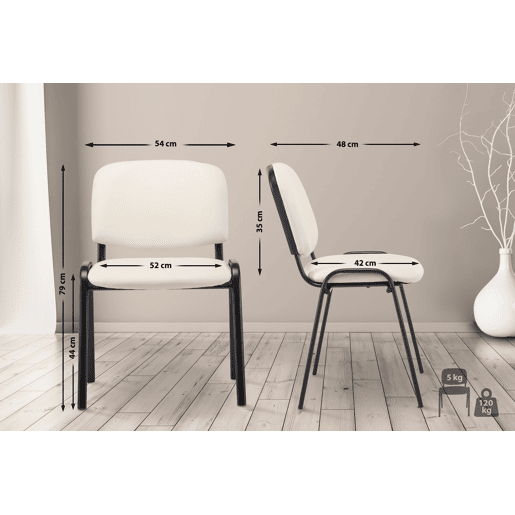 Silla de Conferencia KEN Simil cuero Crema 53X53X83 cm