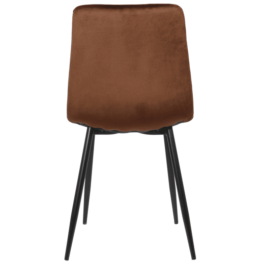 Lote de 4 sillas de comedor Tilde Terciopelo Marrón 55X45X84 cm