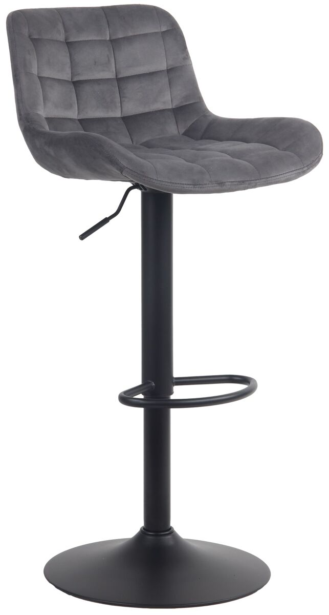 Taburete de bar tover terciopelo gris oscuro 54x48x81 cm