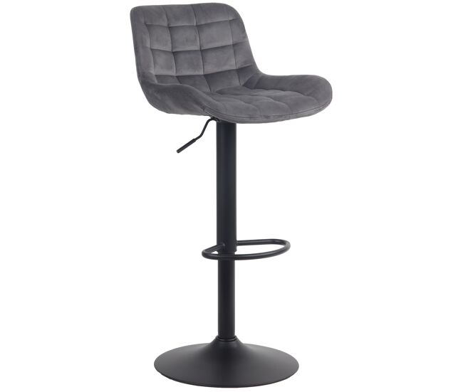 Taburete de bar tover terciopelo gris oscuro 54x48x81 cm