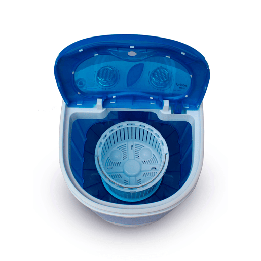 Briebe WM1111 Mini Máquina de Lavar Roupa Portátil com Centrifugadora, Ideal para Campismo Capacidade 3Kg, 150, Branco azul