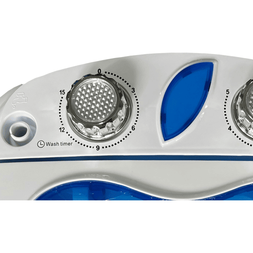 Briebe WM1111 Mini Máquina de Lavar Roupa Portátil com Centrifugadora, Ideal para Campismo Capacidade 3Kg, 150, Branco azul