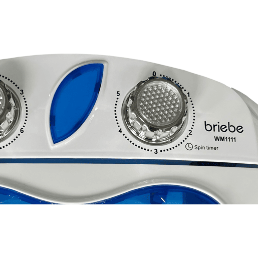 Briebe WM1111 Mini Máquina de Lavar Roupa Portátil com Centrifugadora, Ideal para Campismo Capacidade 3Kg, 150, Branco azul