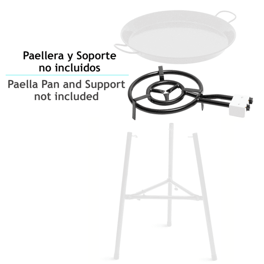 Briebe MOD500 Paellero Duplo Aro 50-30cm, Queimador de Gás Butano, Adequado para Panela de Paella de 42 a 70 cm Ø, , Preto
