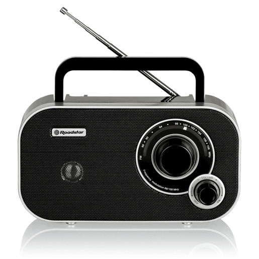 Roadstar TRA-2235BK Rádio Portátil FM Analógico, Alimentação por Rede  Bateria, Tomada para Auscultadores, Pequeno, , Preto