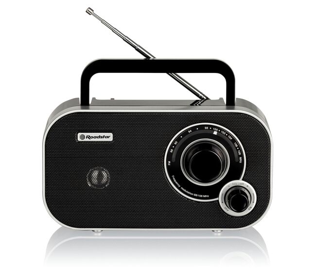Roadstar tra-2235bk radio portátil fm analógica funciona a red /pilas, toma auriculares, transistor pequeño ligero, , negro