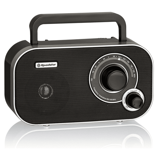 Roadstar TRA-2235BK Rádio Portátil FM Analógico, Alimentação por Rede  Bateria, Tomada para Auscultadores, Pequeno, , Preto