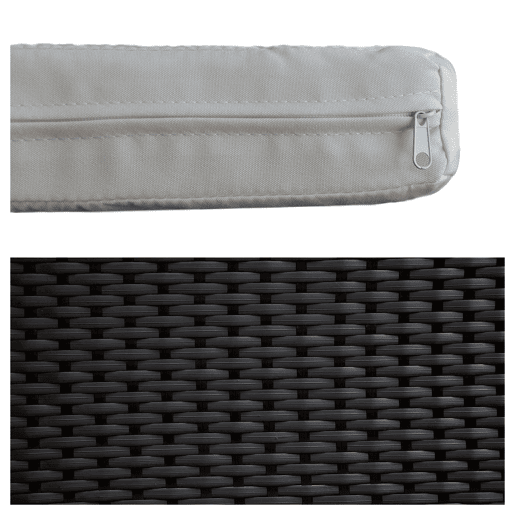 Conjunto de mobiliário de jardim CORFOU 4 pl. resina entrançada, almofadas