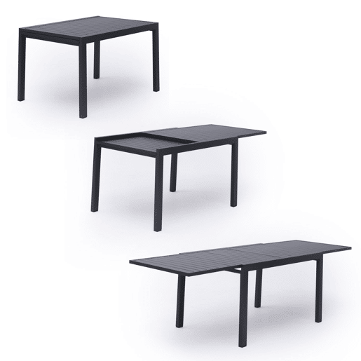 Conjunto de jardim extensível VENEZIA 10 lugares em textilene cinzento - alumínio antracite