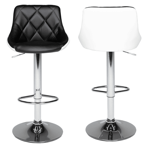 Banco de bar JASPER 48×46×106 cm Cor pretobranco Banco de bar JASPER 48×46×106 cm Cor pretobranco