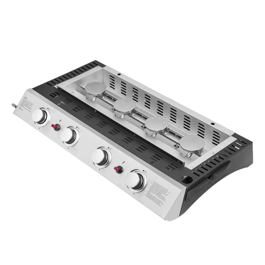 Grelha a gás VALENCIA - 4 queimadores 10kW + carrinho