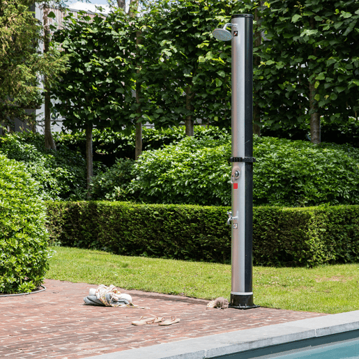 Chuveiro solar FIDGI preto e prateado 35L