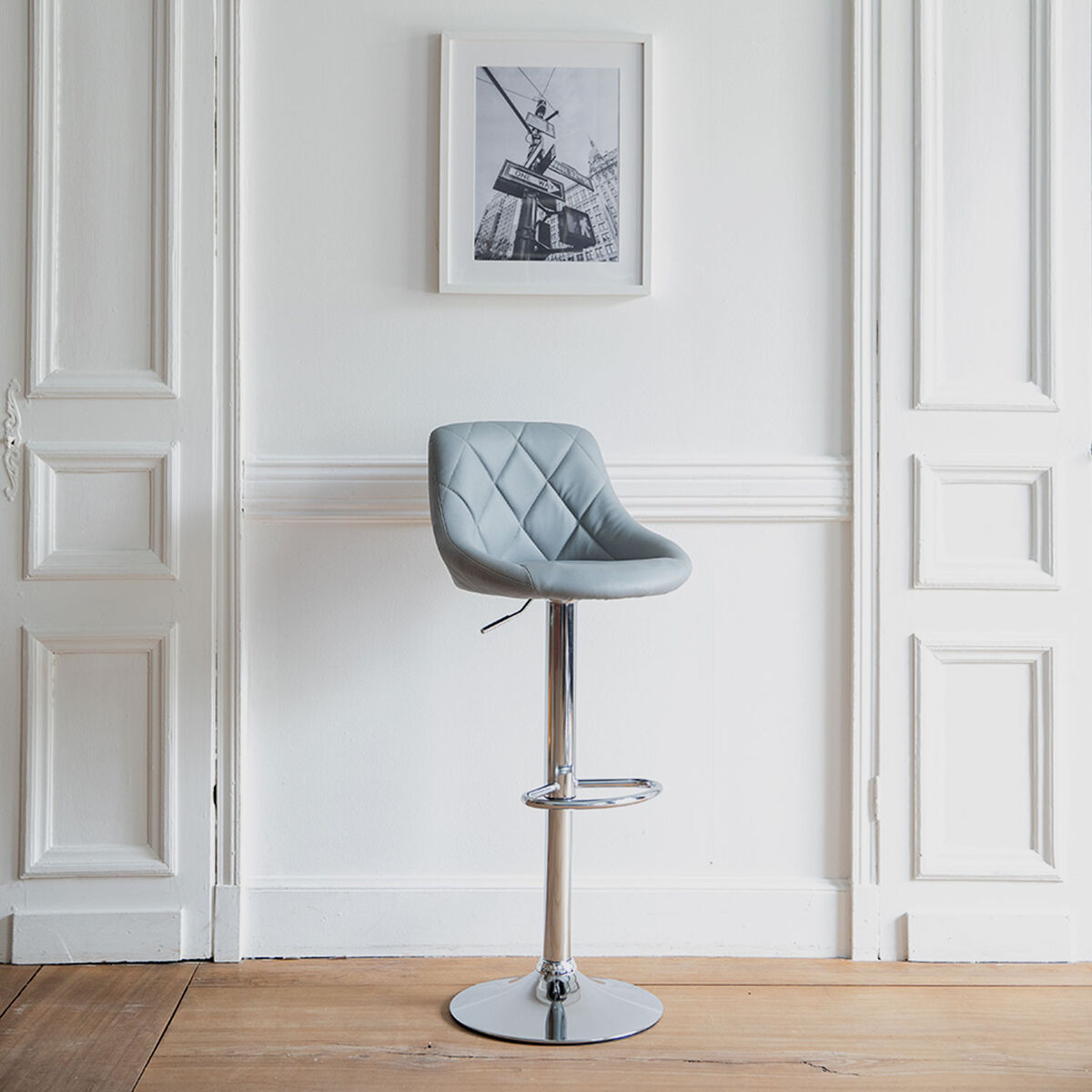 Taburete de bar jasper 48×46×106 cm color gris