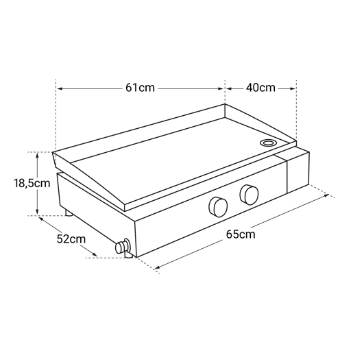 Cook'in Garden - Plancha a gás FINESTA 2B - 2 queimadores 5kW