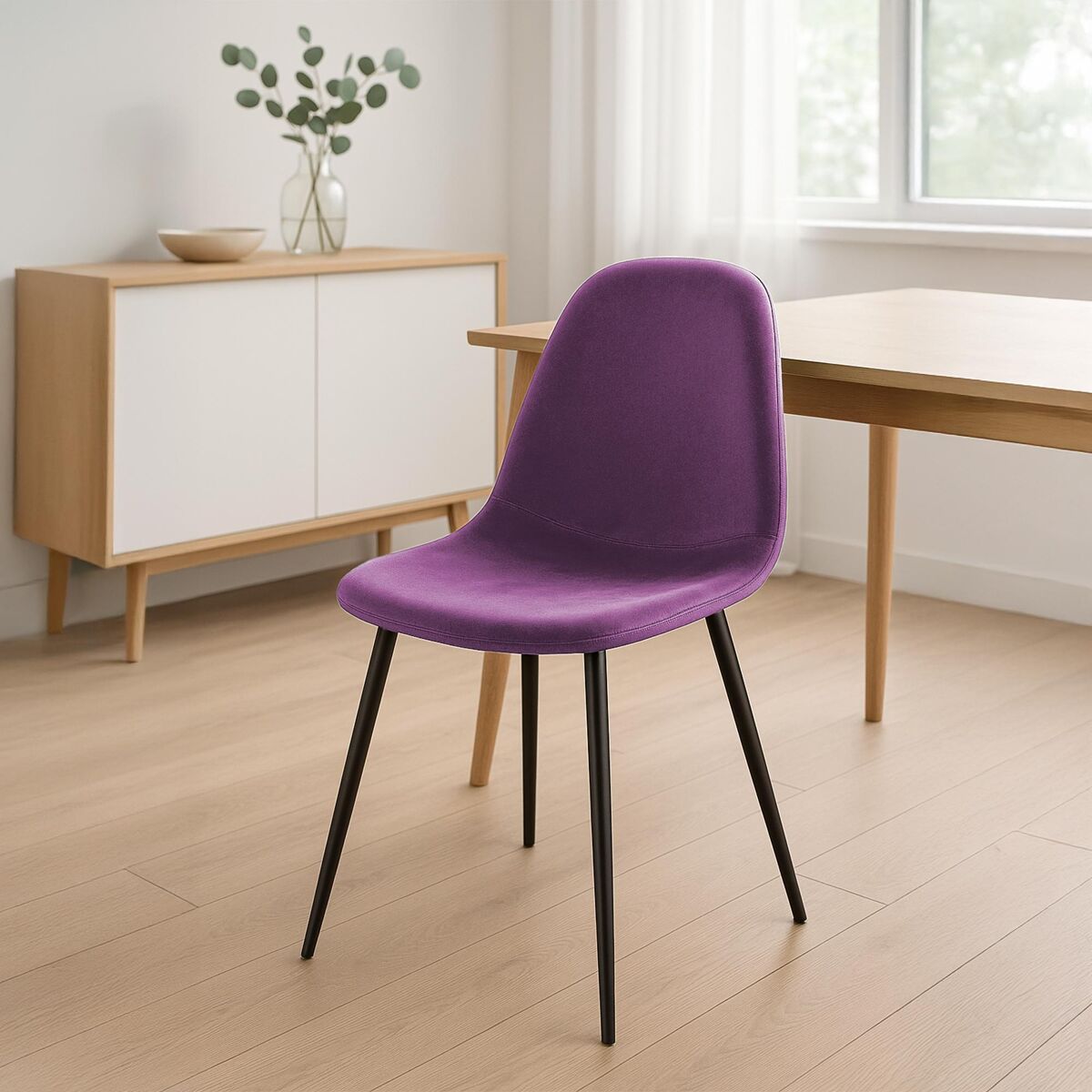 Silla de comedor napier terciopelo lila 51x44x88 cm