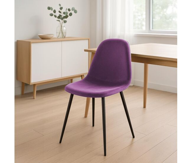 Silla de comedor napier terciopelo lila 51x44x88 cm