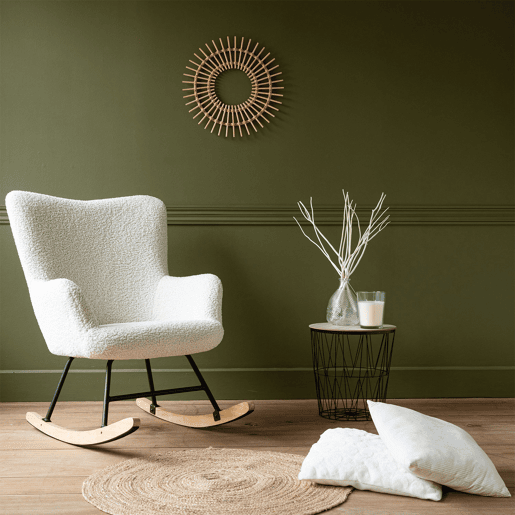 KAIRA cadeira de baloiço em tecido bouclette bege 93x72x98cm 93x72x98cm