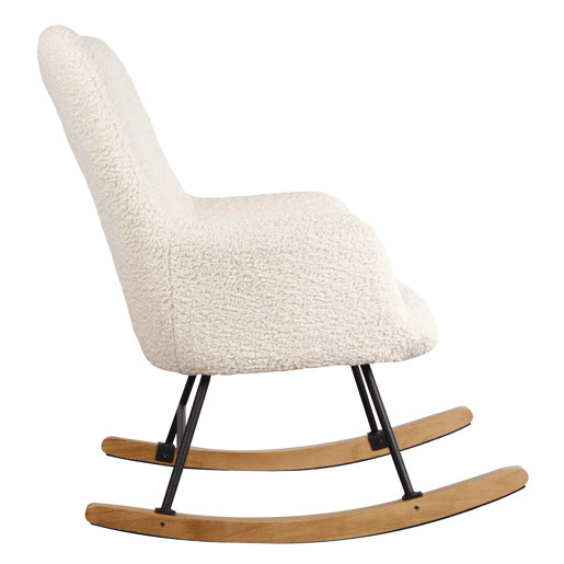 KAIRA cadeira de baloiço em tecido bouclette bege 93x72x98cm 93x72x98cm
