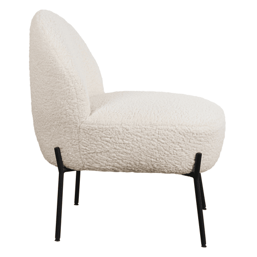 Cadeirão HELMI em tecido bouclé bege 64x55x69,5 cm