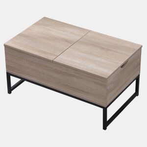 Mesa baixa de madeira com tampos elevatórios LOTTA 80×48×40cm
