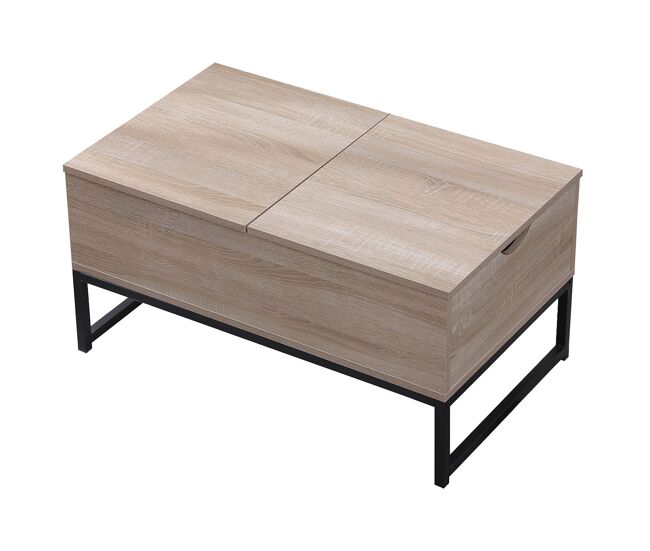 Mesa baja de madera con tapas elevadoras LOTTA 80×48×40cm