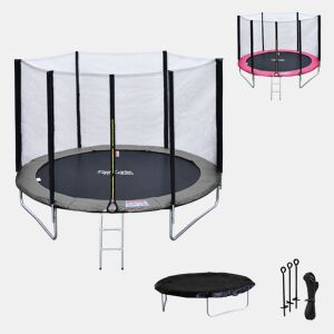 Trampolim reversível CAIRNS com acessórios cinzento rosa reversível