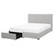 Beliani Cama con cajones Poliéster LA ROCHELLE Beliani Cama con cajones Poliéster LA ROCHELLE Gris Claro