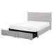 Beliani Cama con cajones Poliéster LA ROCHELLE Beliani Cama con cajones Poliéster LA ROCHELLE Gris Claro