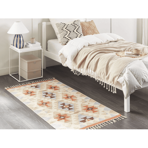 Tapete DILIJAN Multicolor 80 x 150 cm Algodão Kilim