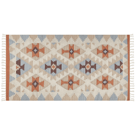 Tapete DILIJAN Multicolor 80 x 150 cm Algodão Kilim