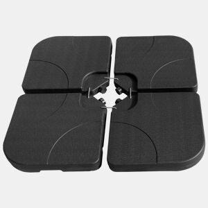 Conjunto de 4 Ladrilhos Quadrados QUIBERON Cor preto
