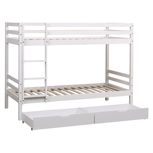 Beliche para crianças 190x90 cm branco com gavetas AMBRE