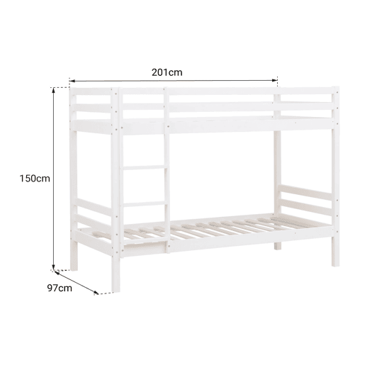Beliche para crianças 190x90 cm branco com gavetas AMBRE
