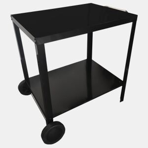 PORTIMAO Carrinho de bar exterior para plancha - Carrinho auxiliar com rodas Cor preta