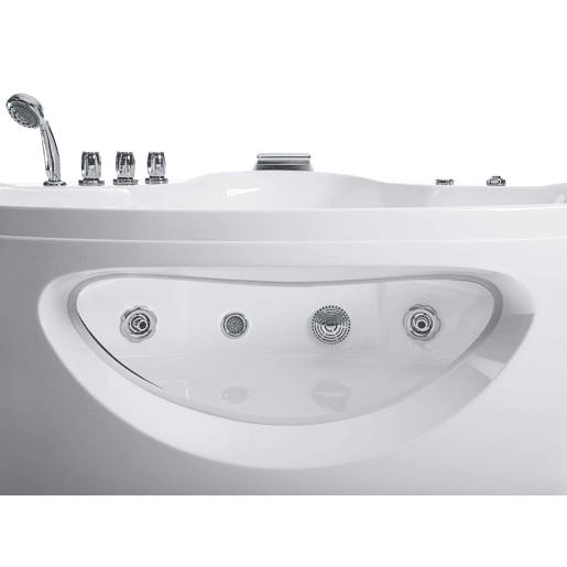 Banheira de hidromassagem de canto em acrílico branco com LED 146 x 205 cm TOCOA