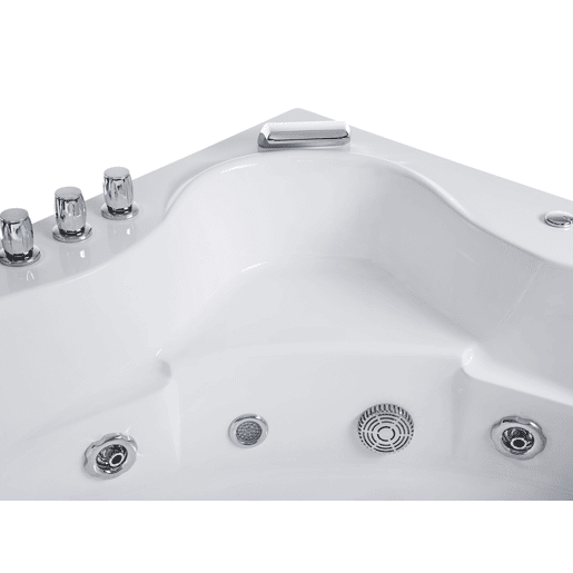 Banheira de hidromassagem de canto em acrílico branco com LED 146 x 205 cm TOCOA