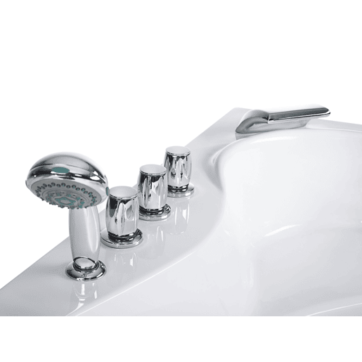 Banheira de hidromassagem de canto em acrílico branco com LED 138 x 190 cm TOCOA