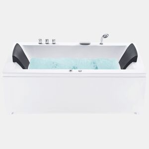 Banheira de hidromassagem de canto com LED VARADERO à esquerda 1830 x 900 mm Branco