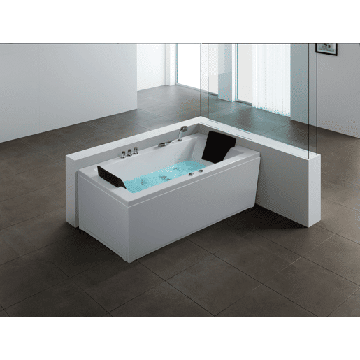 Banheira de hidromassagem de canto com LED VARADERO à esquerda 1830 x 900 mm Branco