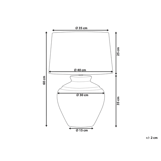 Candeeiro de mesa CAINE Cerâmica Creme