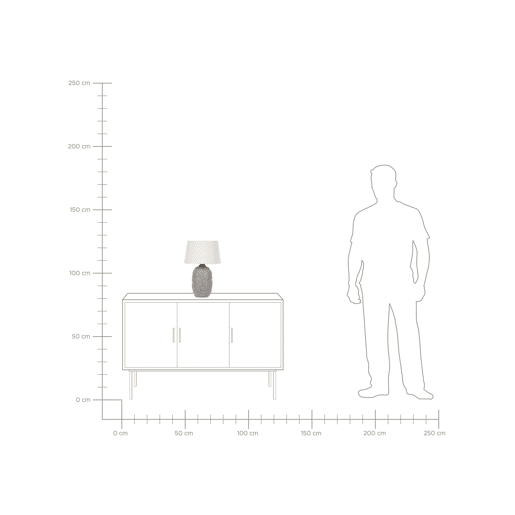 Candeeiro de mesa FERREY Cerâmica Cinzento