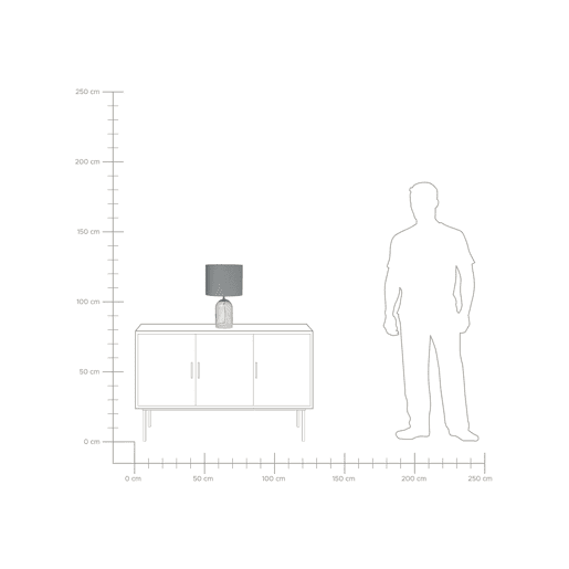 Candeeiro de mesa DEVOLL Vidro Cinzento Candeeiro de mesa DEVOLL Vidro Cinzento