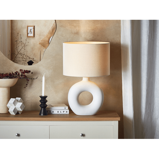Candeeiro de mesa VENTA Cerâmica Branco