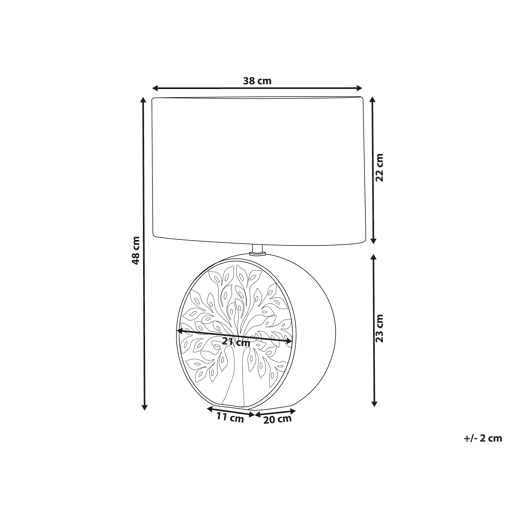 Candeeiro de mesa KHERLEN Cerâmica Prateado Candeeiro de mesa KHERLEN Cerâmica Prateado