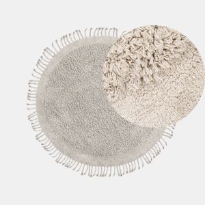Tapete BITLIS Creme claro ø 140 cm Algodão