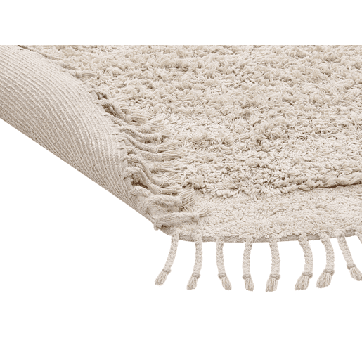 Tapete BITLIS Creme claro ø 140 cm Algodão Tapete BITLIS Creme claro ø 140 cm Algodão