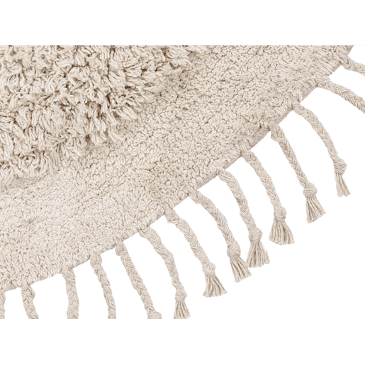 Tapete BITLIS Creme claro ø 140 cm Algodão Tapete BITLIS Creme claro ø 140 cm Algodão