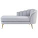 Beliani Chaise longue derecho Terciopelo ALLIER Beliani Chaise longue derecho Terciopelo ALLIER Gris Claro