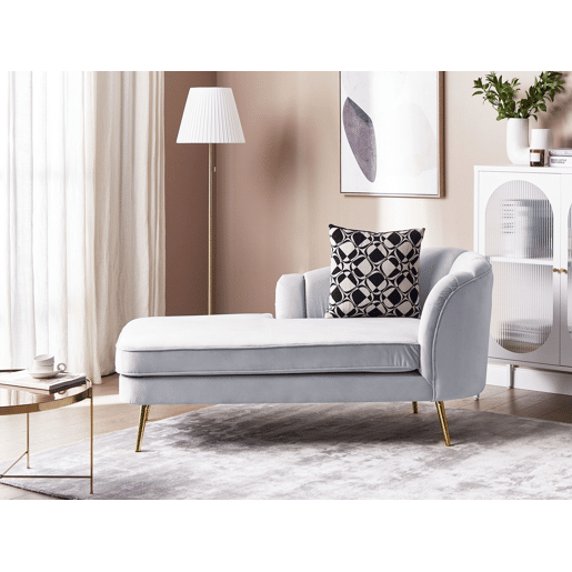Beliani Chaise longue à direita Veludo ALLIER