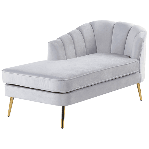 Beliani Chaise longue à direita Veludo ALLIER